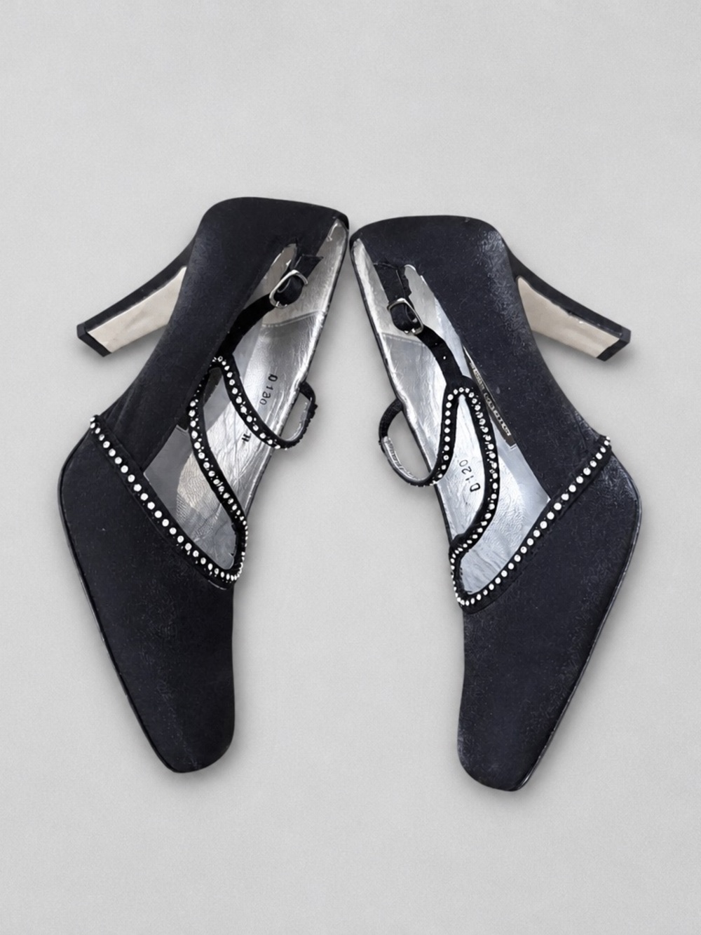 Ingledew’s Vintage Grazia Spanish collection Black Rhinestone Mary Jane Heels 6